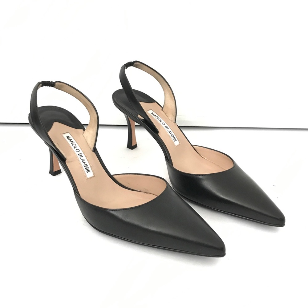 ✨SOLD✨ Manolo Blahnik Carolyne Slingback Leather Pumps - Picture 1 of 10